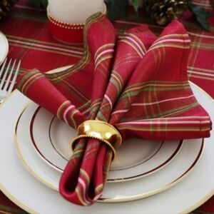 Shimering Plaid Napkin Set (4)